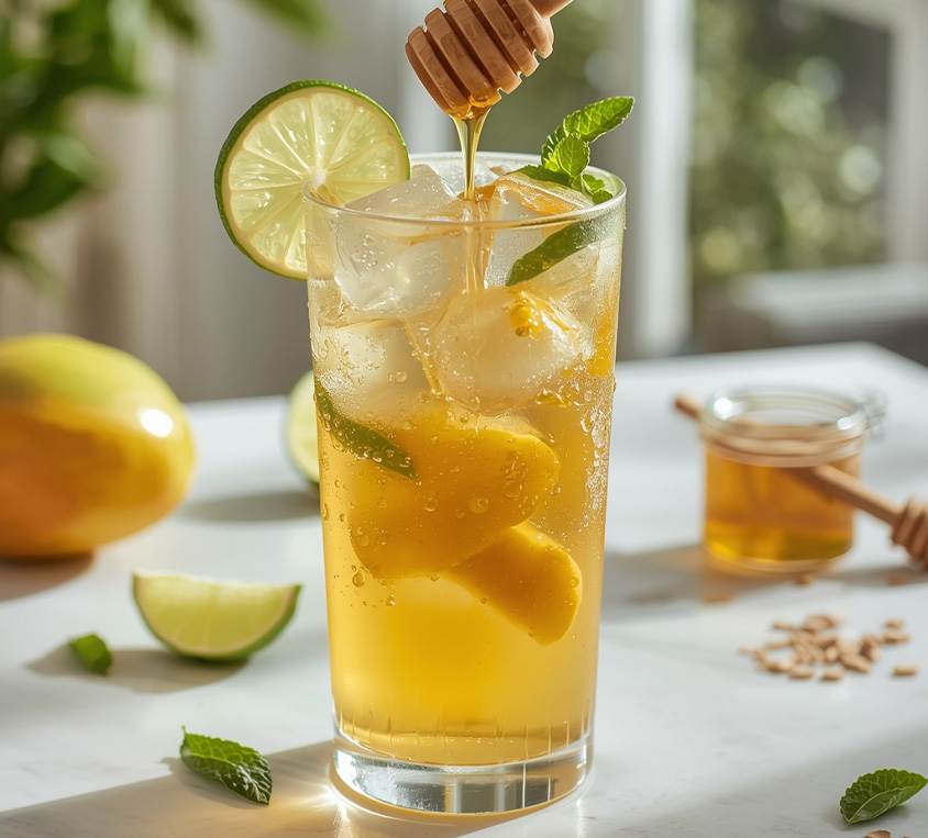 Przepis na iced tea z białej herbaty White Mango Leo Tea